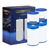 Cryspool filtro frontal empaquetado mostrando ajuste universal y confianza