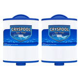 Cryspool two-pack spa filters front view showing fit and packaging benefit
