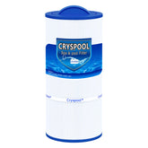 Cryspool front view showing cartridge and label, clear fit benefit