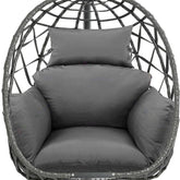 CTLAMK front view of grey egg chair cushion showing full coverage and comfort