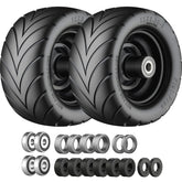 Cubesprings front view of two 11x6.00-5 wheels showing ready-to-install durability