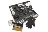 Cuisinart front-open case showing organized 36-piece grill set and quick access