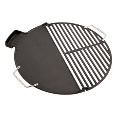 Cuisinart CHA-830 front view on fire pit showing versatile cooking surface and outdoor convenience