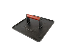 Cuisinart XL press front view showing heavy cast iron and wide surface for even searing