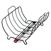 Cuisipro front view of roasting rack showing handles and stable legs for safe lifting