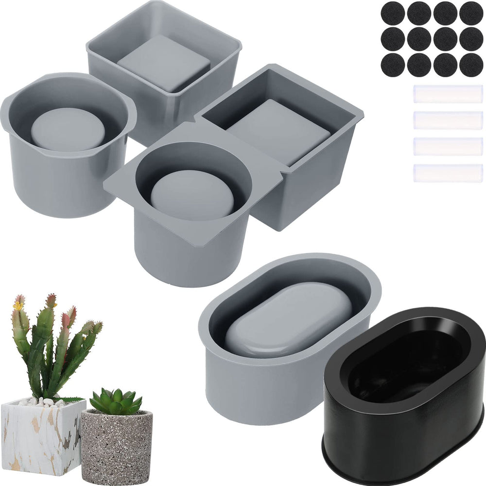Cunhill front view of three-planter mold pack showing shape variety and compact kit