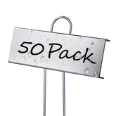 cureder front packaging showing 50 metal plant labels and pen for organized gardening