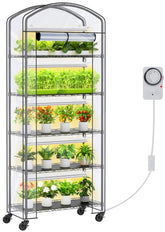 cuverc front view with cover showing compact greenhouse and vertical planting benefits