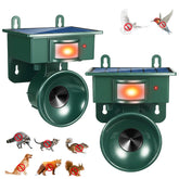 CXIENAOY front view mounted on eaves showing deterrent coverage benefit