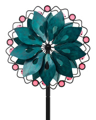 Cyan Oasis front view of spinner adding colorful motion to yard