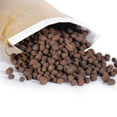 D'vine Dev front bag showing 12qt LECA and reusable kraft packaging benefit