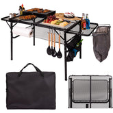 DAFRUM folding table front view showing compact portable setup and easy transport