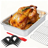 Dallden front view of roasting pan set showing full kit and safe cooking