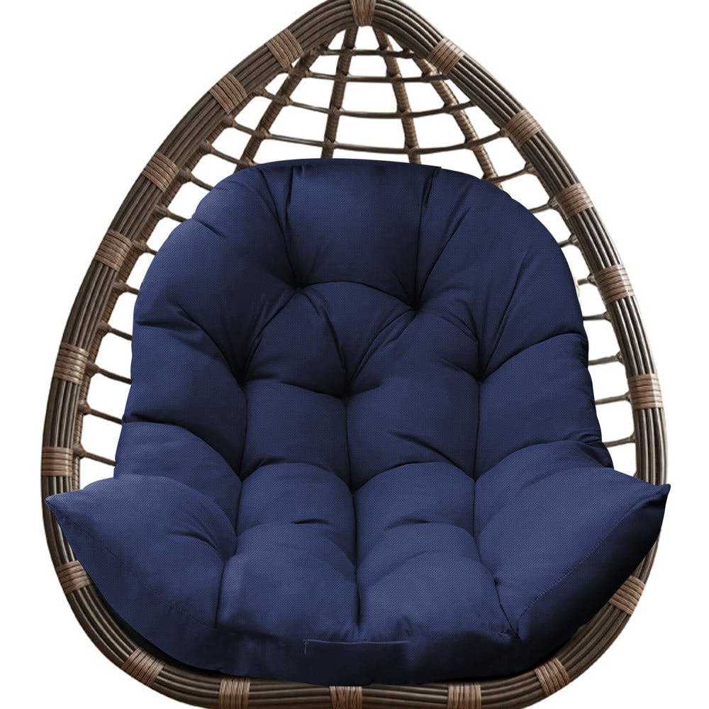DANGHOOGY front view navy egg chair cushion shows full fit and comfort