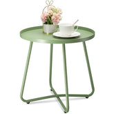danpinera front view green table showing compact outdoor usefulness