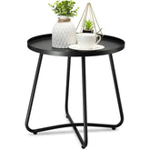 danpinera front view pair showing compact black tables and durability