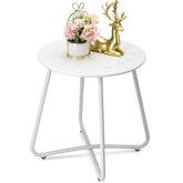 danpinera white side table front view shows weather-resistant design benefit