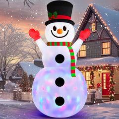 Danxilu front view snowman lit at dusk, creates festive curb appeal