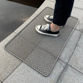 DAOMAER front view of metal doormat showing sturdy scrape surface and entry protection
