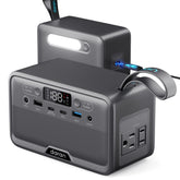 DaranEner front panel showing AC outlet and handle for easy portability