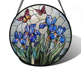 DASTOLL front view showing blue iris and butterfly, enhances window color