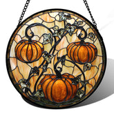 DASTOLL front view pumpkin suncatcher showing vibrant seasonal color and charm