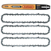 DatsenAAA front packaging showing 16-inch bar and extra chains, clear fit information