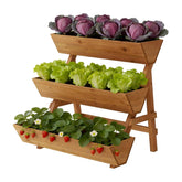 Dawnyard front view of 3-tier planter showing space-saving vertical layout and easy access