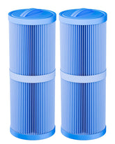 DAYEAR front view of two blue spa filters showing fit and finish for quick replacement