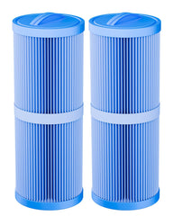 DAYEAR front view of two blue spa filters showing fit and finish for quick replacement