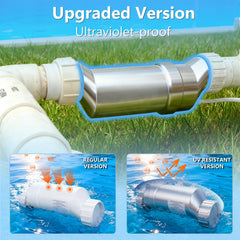 Dbsheep T-9 installed in pool plumbing demonstrating easy swap and reliable operation