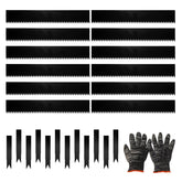 DCLFIRMX front view of 12-pack metal edging showing coverage benefit
