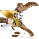 Decerk front view of pruning shears showing blade and handle for precise cutting