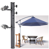 Deck Man front view mounted umbrella showing stable deck installation