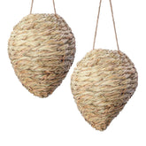 DECOHS front view of two reed decoy nests showing natural finish and rustic charm