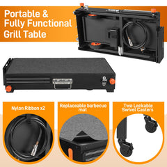 DeintYei cart in camping setup with grill for convenient outdoor meals