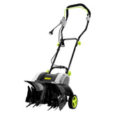 DEKOPRO front view showing tiller body and 18 inch width for efficient prepping