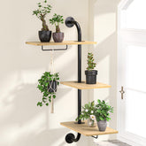 DELLAN front view wall mounted 3-tier shelf shows tidy space-saving display