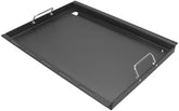DELSbbq griddle front installed on Weber, showing full cooking area for larger meals