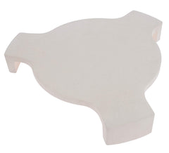 DELSbbq front view of ceramic heat deflector showing fit and surface, improves even cooking
