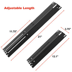 DELSbbq heat plate next to ruler showing adjustable length for accurate fit