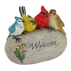 Design Toscano front view showing four birds and welcoming look