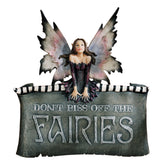 Design Toscano front view of fairy plaque showing full-color detail and focal charm
