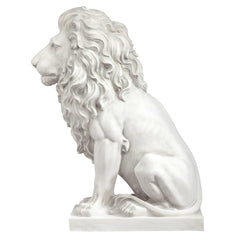 Design Toscano lion base and texture highlighting crushed stone-resin finish durability