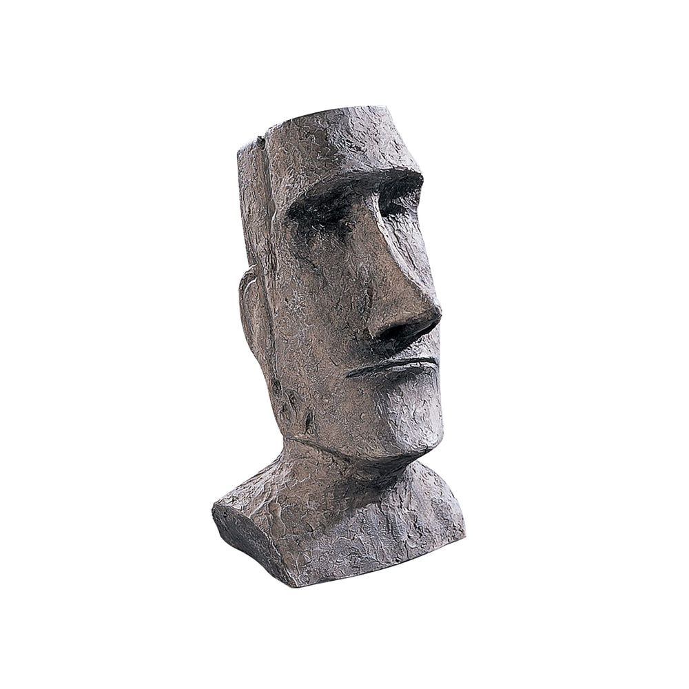 Design Toscano front view of moai statue showing facial detail and solid presence for focal decor