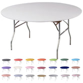 Designs by DaVal front view of fitted 60-inch white cover showing smooth professional look