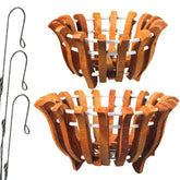 DESQUIGGLE front view of two lotus-shaped hanging orchid baskets showing structure and airflow benefits