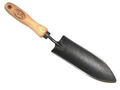 DeWit transplant trowel front view showing blade and handle for durable precision