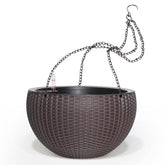 Dexceder brown planter front view showing shape and hanging benefit