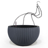 Dexceder gray planter front view showing clean modern design and benefit of space-saving